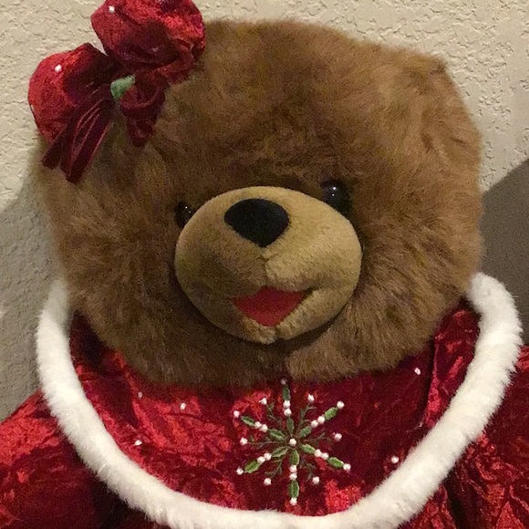 Set of 2 Christmas Plush Snowflake Teddy Bears Dan Dee 2005 Collector 22” - Picture 2 of 10